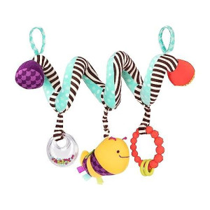 B. Toys- B. Baby- Wiggle Wrap- Baby Toy - Toy For Car Seat, Stroller, Crib - Spiral With 3 Hanging Toys - Rattle, Plush Bee & Teether - Wrap Around Infant Toy - 0 Months +