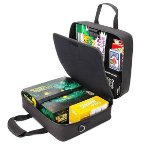 USA Gear Board Game Carrying Case Bag with Custom Storage Compartments and Padded Shoulder Strap - Compatible with Cards Against Humanity, Settlers of Catan, Risk, Yahtzee and More Board Games