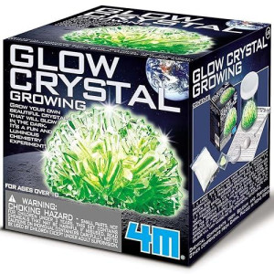 4M Glow Crystal Growing Kit - Grow A Diy Crystal Experiment Specimen, A Great Educational Stem Toys Crystal Making Gift For Kids & Teens, Boys & Girls
