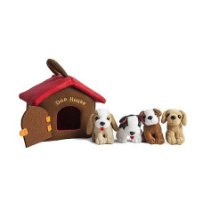 Plush Animals Sound Toys With Carrier | Plush Animal Toy Baby Gift | Toddler Gift (Puppy Dog House)