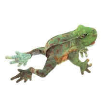 Folkmanis Jumping Frog Hand Puppet, Green/Spotted Brown, 8"