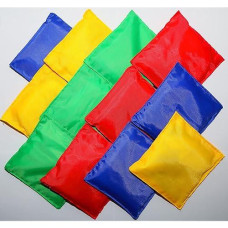 Tytroy Set of 12 Assorted Color 5" 4oz Each Strong Nylon Bean Bags for Beanbag-Toss Carnival Cornhole in Person Games Fun with Family & Friends Away from Phones TVs & Computers Christmas(12 Pack 4oz)
