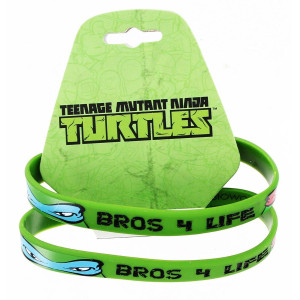 Teenage Mutant Ninja Turtles Bros 4 Life green Rubber Bracelet 2-Pack