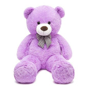 Morismos Giant Teddy Bear Purple, Big Teddy Bear Stuffed Animals Plush For Girlfriend Kids Christmas Valentine'S Day Birthday, 47 Inches