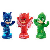 PJ Masks Bath Toy Set, Includes Catboy, Gekko, and Owlette Water Toys for Kids, Kids Toys for Ages 3 Up