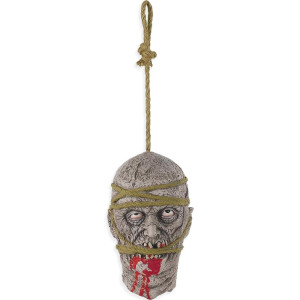 Zombie Hanging Head Prop - 11 X 7 - Multicolor Premium Latex Horror Decoration For Halloween & Spooky Themed Parties - 1 Pc