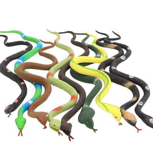 Valefortoy Rubber Snake,9 Pack Realistic Snake Toy Set,Super Stretches Material Tpr, Snake Figure Keep Birds Away Bathtub Garden Rainforest Reptile Fake Snake Toy