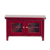 Melody Jane Dollhouse Modern Mahogany Cabinet Tv Stand Miniature Living Room Furniture