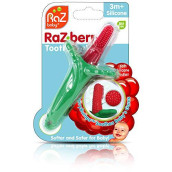 Razbaby Razberry Baby Teether & Toothbrush, Berrybumps Soothe And Massage Sore Gums, Perfectly Sized, 1 Oz
