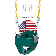Safari Swings Heavy Duty High Back Full Bucket Toddler Swing Seat, Fully Assembled with Coated Swing Chains & Exclusive Safety Harness