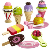 Ice Cream Toy - Pretend Ice Cream Set - Ice Cream Set For Kids - Wooden Ice Cream Set