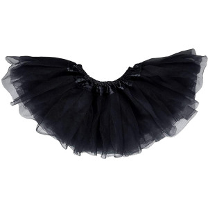 Dancina Tutu Girls' 3 Layer Soft Classic Cosplay School Play Outfit Accessory 2-7 Years Black