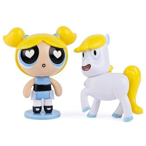 The Powerpuff Girls - 2 Inch Action Dolls With Display Stands - 2-Pack - Bubbles & Donny The Unicorn