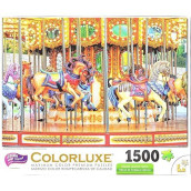 Colorluxe 1500 Piece Puzzle - Vintage Carousel Horses By George