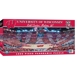 Masterpieces 1000 Piece Sports Jigsaw Puzzle - Ncaa Wisconsin Badgers Basketball Panoramic - 13"X39"