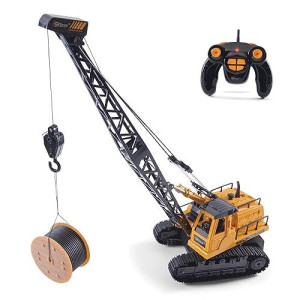 Top Race 12 Channel Rc Remote Control Kids Crane Construction Crane Tractor With Lights And Sounds - Remote Control Crane Truck For Boys And Girls Ages 3,4,5,6,7 And Up