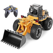 Top Race 6 Channel Full Functional Front Loader, RC Remote Control Construction Toy Tractor with Lights & Sounds 2.4Ghz (TR-113G)