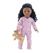 Emily Rose 18 Inch Doll Footed Cupcake Print 18" Doll Pajamas Pcompatible With 18" American Girl Dolls