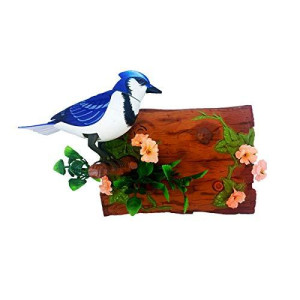 Unido Box Heat Sensor Chirping Bird With Sweet Sound And Body Move As It Chirps (Horizontal, Blue Jay)
