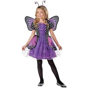SEASONS DIRECT Halloween Costumes Girl's Brilliant Butterfly Purple Costume with Wings, Dress, Headband (8-10 US)