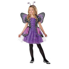 Seasons Direct Halloween Costumes Girl'S Brilliant Butterfly Purple Costume With Wings, Dress, Headband (4-6 Us)