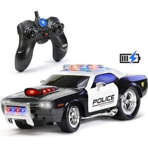 Rechargeable Police Car Remote Control Toy For Kids, Hobby Rc Cars Toys With Lights And Siren - Birthday Gift Ideas For Boy Age 8-12 Years - Gifts For Boys & Girls Ages 3 4 5 6-8 9 10 11 12 Year Old