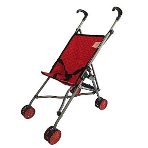 The New York Doll Collection First Dolls Stroller For Kids, Onepiece - Red Color For18