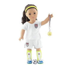 Emily Rose 18 Inch Doll Usa Soccer Sports Uniform, Including Detailed Emboirdered Patches, Gold Medal And Shoes! | Fits Most 18" Dolls