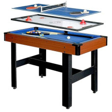 Hathaway Bg1131M Triad 3-In-1 48-In Multi Game Table With Pool, Glide Hockey, And Table Tennis For Family Game Rooms,Blue