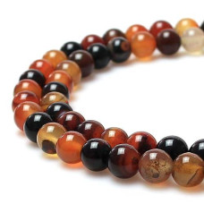 Mjdcb Red Coffee Agate Beads Natural Agate Stone Round Loose Beads Ball Handmade Jewelry Bracelet Making Diy (10Mm)