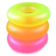3 Pack Intex Neon Frost Swim Tubes Inflatable 36" Pool Floats And Rings