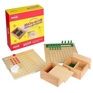 Yhzan Montessori Math Material Multiplication And Division Board Game Bead Boxed Arithmatics Wooden Math Manipulatives For Homeschool Classroom Kids Educational Toy
