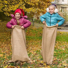 4 Bags - 23" X 40" Burlap Potato Race Sacks. Bio-Degradable, Strong Jute Yarn, Develop Motor Skills, Coordination: Just For Fun Sack Racings In School, Camps, For D�cor, For Keeping Products