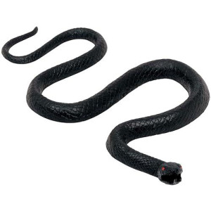 Realistic Black Small Rubber Snake - 9.5" X 5" (Pack Of 1) - Perfect For Pranks, Props, Or Decor