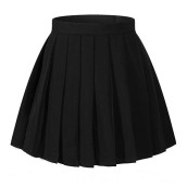 Beautifulfashionlife Girl'S Solid Pleated High Waist Cosplay Skirts(Xs,Black)
