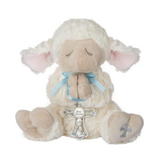 Ganz Serenity Lamb With Crib Cross Christening Or Baptism Gift (Blue (Boy))