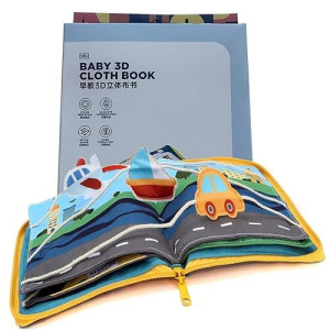 Felt Quiet Books - 9 Kinds Vehicle Identify Skill Boys And Girls, Ultra Soft Baby Book Touch And Feel Cloth Book, 3D Books Fabric Activity For Babies /Toddlers, Learning To Sensory Book?Busy Book