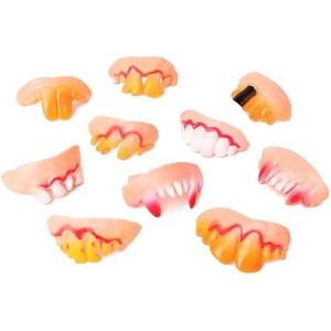 Huianer Fake Teeth Ugly Costume Party Funny Gag Gift For Halloween Party Decoration 10Pcs