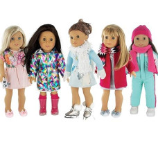 Doll Clothes Fits American Girl Doll Clothes- 5 Winter Outfits Fits 18" Dolls