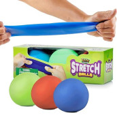 Pull, Stretch and Squeeze Stress Balls by YoYa Toys - 3 Pack - Elastic Construction Sensory Balls - Ideal for Stress and Anxiety Relief, Special Needs, Autism, Disorders and More