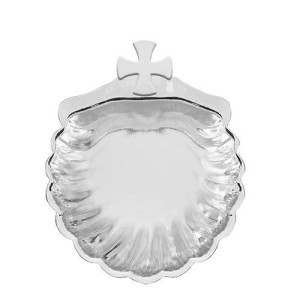Baptism Gifts - Baptism Shell - Rhodium Plate - 4"W X 5"L X 1"H - - Gift Boxed - Avalon Gallery - Yc480