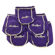 Pack Of 5 Crown Royal Purple Bags W/ Gold Drawstring Perfect For Storage Gift Bags Shiftboot Carrying Dice Or Games Bulk Felt Fabric For Sewing
