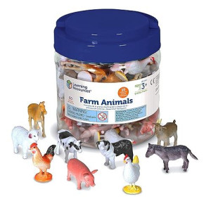 Learning Resources Farm Animal Counters - 60 Pieces, Ages 3+ Toddler Learning Toys, Farm Animals Toys, Develops Counting And Matching Skills