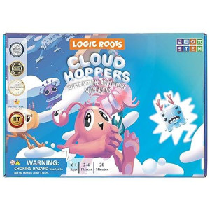 Logic Roots Cloud Hoppers Addition And Subtraction Game - Fun Math Board Game For 6 - 8 Year Olds, Easy To Play Educational Game For Kids At Home, Perfect Stem Toy Gift For Girls & Boys, Grade 1 & Up