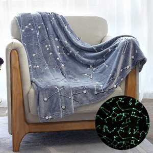 Hearthsong Kanguru Glow Constellations Polyester Blanket, 150 X 130 Cm, Bluea