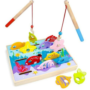 Imagination Generation Wooden Wonders Let'S Go Fishing! Dexterity Game, Counting And Matching Skills