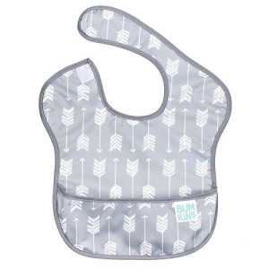 Bumkins Bibs For Girl Or Boy, Superbib Baby And Toddler For 6-24 Mos, Essential Must Have For Eating, Feeding, Baby Led Weaning Supplies, Mess Saving Catch Food, Waterproof Soft Fabric, Gray Arrows