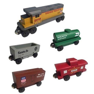 Whittle Shortline Railroad Union Pacific Railway Gp-38 Diesel 5Pc. Set - Wooden Toy Train Manufacturer