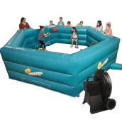 Gaga Ball Pit Inflatable 15' Gagaball Court W Electric Air Pump -Inflates In Under 3 Minutes, Thicker & 4 Foot Higher Walls Than Competitors- Indoor & Outdoor Use - Recess & Playground Activities