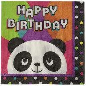 Creative Converting Panda Party Happy Birthday Lunch Napkins Party Supplies, Multicolor